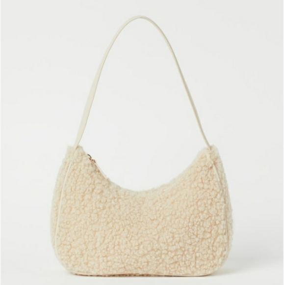 H&M Bags Hm Cream Faux Shearling Fur Shoulder Bag Poshmark